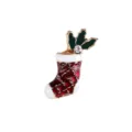 Weihnachten Socke Emaillierte Brosche Rot Weiß Feiertag Geschenk Kleidung Zubehör - Geschenk-Socken
