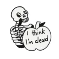 Cute cartoon skeleton enamel pin punk retro gothic brooch badge spooky jewelry accessory - Pumpkin