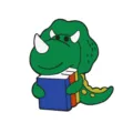 Cute cartoon dinosaur holding books metal enamel pin brooch backpack clothing cute clothing badge - Green Dinosaur with Book (BH885-1)