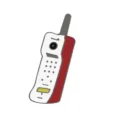 Vintage brick phone enamel brooch pin, creative retro mobile phone badge for nostalgia style. - Telephone