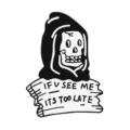 Punk retro grim reaper metal enamel brooch pin, gothic style skeleton badge clothing accessory. - Skull