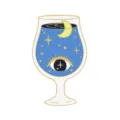 Celestial Night Sky Wine Glass Enamel Pin Aesthetic Starry Moon Lapel Badge Brooches - Wine Glass