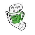 Creative hand holding cup enamel pin cute alloy fashion brooch badge jewelry decoration accessory - Tea