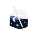 Cute starry night milk carton enamel pin brooch badge for clothes backpacks accessories - Baby Bottle