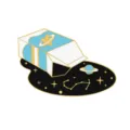 Cute creative space milk carton enamel pin, starry sky planet badge for backpack and clothes. - Milk Can