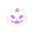 Cute Halloween cat pumpkin enamel pin, sparkly metal badge for backpack and clothes decor. - Jack-o'-lantern Cat (White)