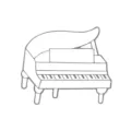 Mini grand piano pattern brooch badge, cute musical instrument design for daily wear. - Piano