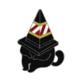 Lindo gato negro pirámide cabeza esmalte pin dibujos animados creativo broche insignia - Estilo Gato Negro Sombrero Cono (BH894) / Negro