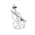 Mini violin brooch badge enamel pin music instrument design white minimal fashion accessory gift - Violin
