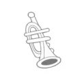 Mini white trumpet musical instrument brooch badge for daily wear and fashion decoration accessories - S