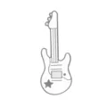 Electric guitar shaped badge mini brooch white music accessory pin stylish apparel decoration - Guitar