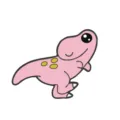 Cute pink dinosaur cartoon metal brooch badge stylish bag pendant accessory for students. - Pink Lying Dinosaur (BH885-8)