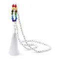 Collar de cuentas de colores retro coreano bohemio arco iris cadena suéter 108 cuentas multicapa - Porcelana Blanca