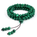 Bracelet de perles multicouche vert avec noeud de gland, bijoux de mode classiques. - Paon