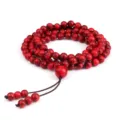 Bracelet Mala en Agate Rouge 108 Perles Yoga Méditation Prière Bijou Cadeau pour Femme - Turquoise Rouge