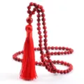 Collar colgante de borla de cuentas de piedra roja abalorios espirituales moda - Turquesa Roja (Sintética)