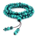 Bracelet perles turquoise 108 tours mala meditation bijou accessoire cadeau pour femmes. - Turquoise du Xinjiang