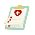 Cute medical clipboard enamel pin with red heart cross design, perfect nurse doctor brooch. - Medical Clipboard Shape