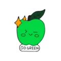 Pendentif chaussure dessin animé pomme verte broche émail DIY accessoire texte Go Green. - Vert
