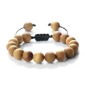 Adjustable wooden bead bracelet for men and women, natural wood prayer rope variant style. - Thuja Bracelet / 10mm/Pack