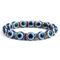 Boze Oog Blauwe Kralen Kristal Armband 10mm Strass Elastische Yoga Sieraden Armband - Gemengde kleur strassteentjes