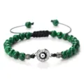 Bracelet tisse de perles mauvais œil turc reglable bijoux de corde vintage faits main. - Malachite (Vert)