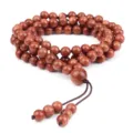 Bracelet classique en pierre de soleil 108 perles, bijoux meditation multicouche. - Grès Doré