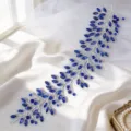 Braut blau Strass Haarreif Hochzeit Kristall Kopfschmuck handgemachte Haar Accessoire. - Silber & Blau