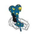 Creative starry night skeleton hand heart enamel pin cute trendy brooch badge for clothes. - Hand