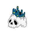 Creative starry skull enamel pin trendy fashion badge clothing backpack decoration accessory - Skull