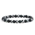 Pulsera elástica de cuentas de hematita y arenisca azul facetada para hombre joyería moda. - Piedra de arena verde
