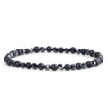 Pulsera de cuentas para hombre con arenisca azul y hematites facetadas de estilo business. - Piedra de Oro Azul