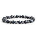 Pulsera elástica de cuentas para hombre con perlas de ojo de tigre azul y hematita facetada. - Ojo de Tigre Azul Oscuro