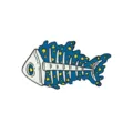 Creative starry night fish skeleton enamel pin badge for clothes, bags and denim jacket decor. - Fish