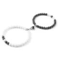 Ensemble de bracelets extensibles en perles assorties magnétiques pour couples, bijoux de perles. - Porcelaine Hématite (2 Pcs)