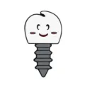 Cute cartoon dental implant metal brooch, funny tooth-shaped medical badge enamel pin - Screw Implant