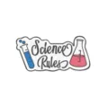 Καρφίτσα Σμάλτο Science Regles Χαριτωμένη Χημεία Δοχείο Σήμα Διακόσμηση Σακιδίου - Μπλε Ροζ Science Rules