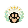 Cute black cat paw enamel pin moon phase metal lapel badge vintage brooch for clothing sweater - Cat Paw