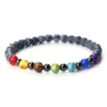 Néo kineziko styl polýchromo tiroz tchakra elastikó vrachioi yoga energeias gia gynaikes - Μαύρη Πέτρα / 17cm gold copper beads