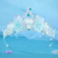 Stunning ocean style rhinestone shell tiara bridal wedding hair accessory crown detail - Style 1