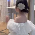 Fascia per capelli con retina a fiore di cristallo scintillante elegante accessorio sposa - Fermaglio per Capelli Singolo