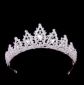 Atemberaubende Kristall-Strass Braut Tiara Detail, elegante barocke Hochzeitsprinzessin Krone. - Silber