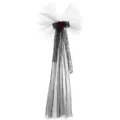 Black Gothic Halloween Veil Headband with Red Rose, Dark Witch Hair Accessory Variant - Red Rose Veil