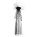 Gothic Halloween black veil headband with lace flower for party witch hair accessories - Black Rose Veil