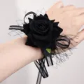 Gotische schwarze Rose Armband Halloween Party Accessoire Vintage Hand Schmuck Spitze - Armband Stil A