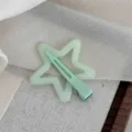 Cute green star hair clip duckbill clip sweet aesthetic hair accessories for women and girls - Dopamine Star-Mint Green