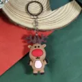 Détail de porte-clés en caoutchouc renne de Noël, adorable pendentif elan pour sacs. - Style Élan de Noël (ACK204)