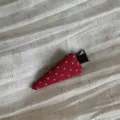 Red fabric hair clip with white polka dots sweet Korean style side clip for women and girls - Red Polka Dot Triangle Alligator Clip