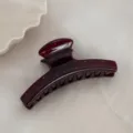 Pince à cheveux mignonne à pois pour femmes, élégante pince requin en résine pour coiffures. - Pince Crabe Barre / Rouge Foncé