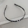Black and white marbled hair hoop with teeth, chic non-slip wide headband for women daily wear. - Black and White Acetate Headband
